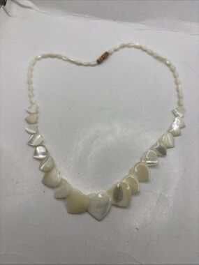 Vintage cared heart mother of pearl Necklace - Elegant Women’s Jewelry